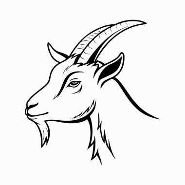 Beyaz arkaplan ile saanen keçi vektör sanat illüstrasyonu