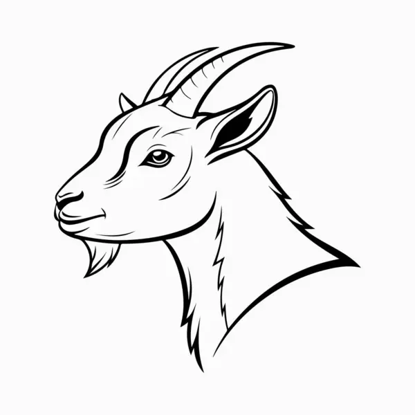 Beyaz arkaplan ile saanen keçi vektör sanat illüstrasyonu