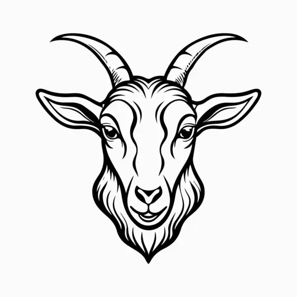 Beyaz arkaplan ile saanen keçi vektör sanat illüstrasyonu