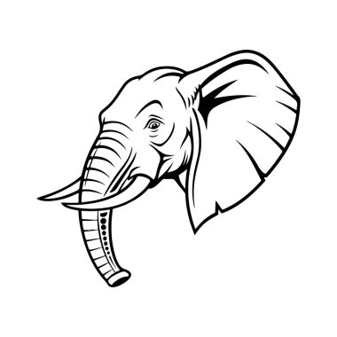 Beyaz arka planı olan Amerikan Mamut Vektör Silueti