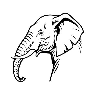 Beyaz arka planı olan Amerikan Mamut Vektör Silueti