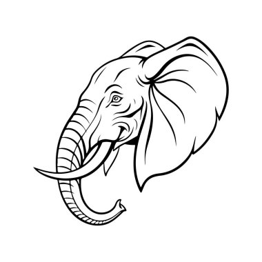 Beyaz arka planı olan Amerikan Mamut Vektör Silueti