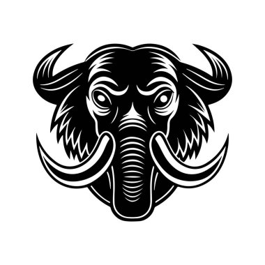 Beyaz arka planı olan Amerikan Mamut Vektör Silueti