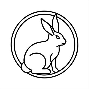 Beyaz arkaplanı olan Amerikan tavşan vektör silueti