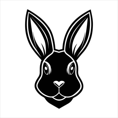 Beyaz arkaplanı olan Amerikan tavşan vektör silueti