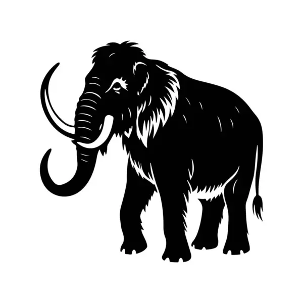 Beyaz arka planı olan Amerikan Mamut Vektör Silueti