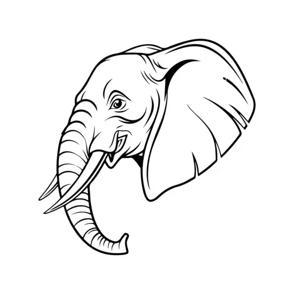 Beyaz arka planı olan Amerikan Mamut Vektör Silueti