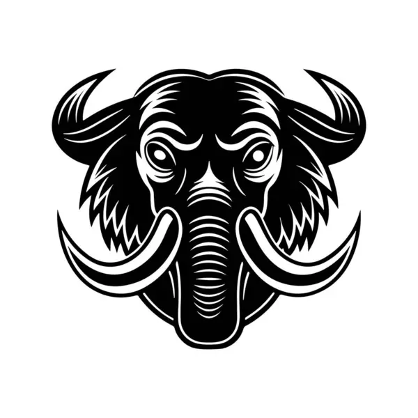 Beyaz arka planı olan Amerikan Mamut Vektör Silueti