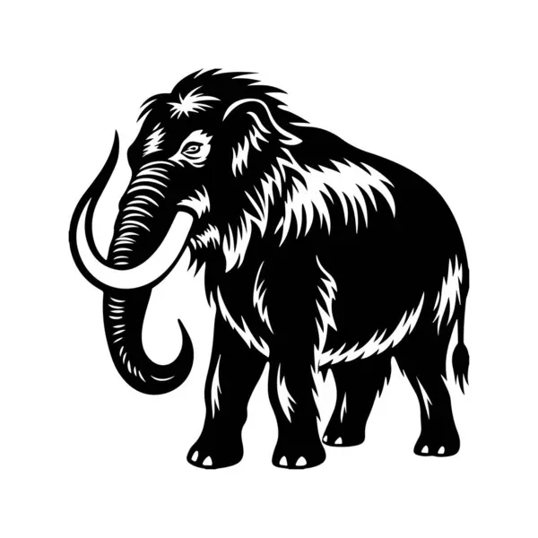 Beyaz arka planı olan Amerikan Mamut Vektör Silueti