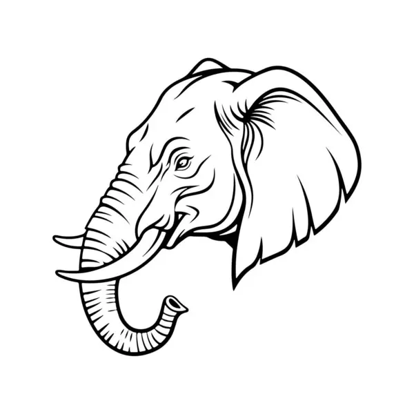 Beyaz arka planı olan Amerikan Mamut Vektör Silueti