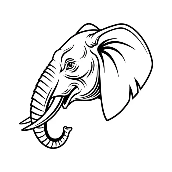 Beyaz arka planı olan Amerikan Mamut Vektör Silueti