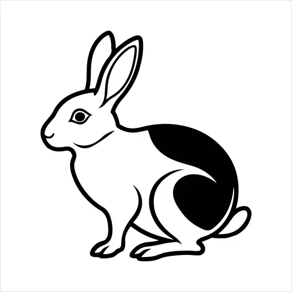 Beyaz arkaplanı olan Amerikan tavşan vektör silueti