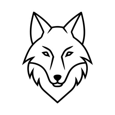 Beyaz arkaplan ile gri kurt silueti sanat çizimi