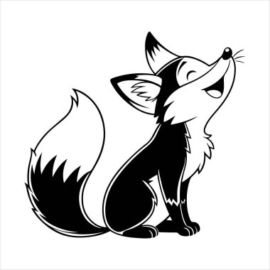 Beyaz arkaplan ile kırmızı tilki vektör sanat çizimi