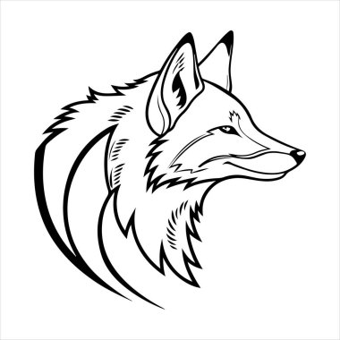 Beyaz arkaplan ile kırmızı tilki vektör sanat çizimi