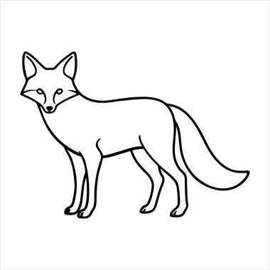 Beyaz arkaplan ile kırmızı tilki vektör sanat çizimi