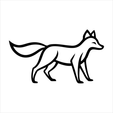 Beyaz arkaplan ile kırmızı tilki vektör sanat çizimi