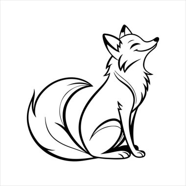 Beyaz arkaplan ile kırmızı tilki vektör sanat çizimi