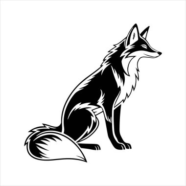 Beyaz arkaplan ile kırmızı tilki vektör sanat çizimi