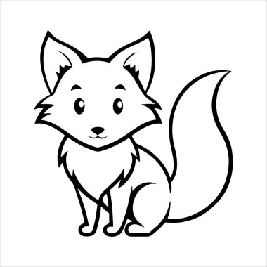 Beyaz arkaplan ile kırmızı tilki vektör sanat çizimi