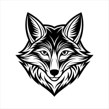 Beyaz arkaplan ile kırmızı tilki vektör sanat çizimi