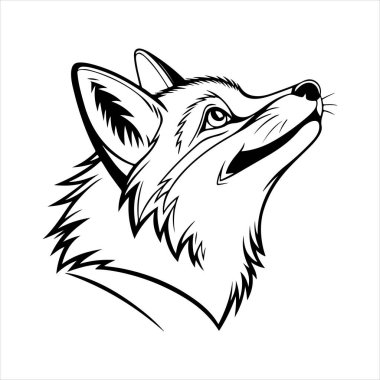 Beyaz arkaplan ile kırmızı tilki vektör sanat çizimi