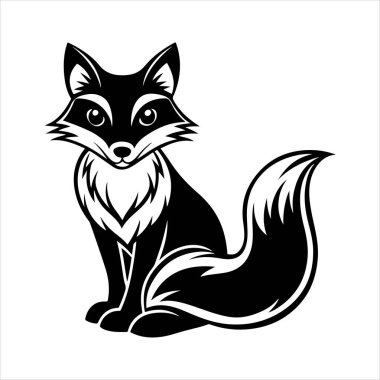 Beyaz arkaplan ile kırmızı tilki vektör sanat çizimi