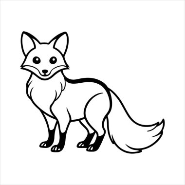 Beyaz arkaplan ile kırmızı tilki vektör sanat çizimi