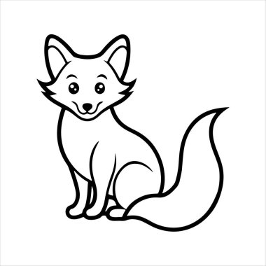 Beyaz arkaplan ile kırmızı tilki vektör sanat çizimi