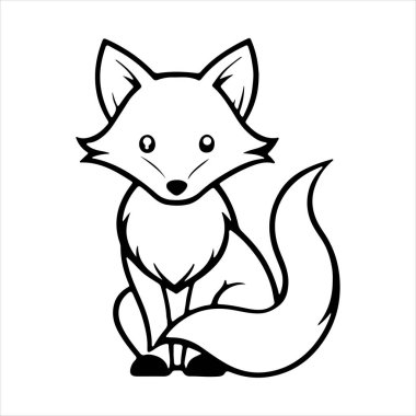 Beyaz arkaplan ile kırmızı tilki vektör sanat çizimi