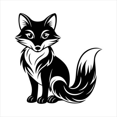 Beyaz arkaplan ile kırmızı tilki vektör sanat çizimi