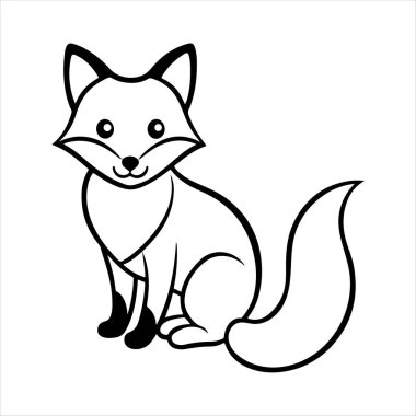 Beyaz arkaplan ile kırmızı tilki vektör sanat çizimi