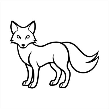 Beyaz arkaplan ile kırmızı tilki vektör sanat çizimi