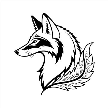 Beyaz arkaplan ile kırmızı tilki vektör sanat çizimi