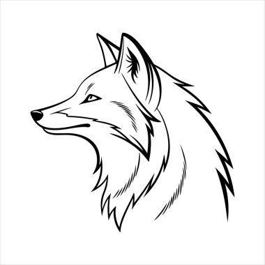 Beyaz arkaplan ile kırmızı tilki vektör sanat çizimi