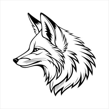 Beyaz arkaplan ile kırmızı tilki vektör sanat çizimi