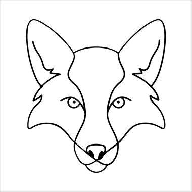 Beyaz arkaplan ile kırmızı tilki vektör sanat çizimi