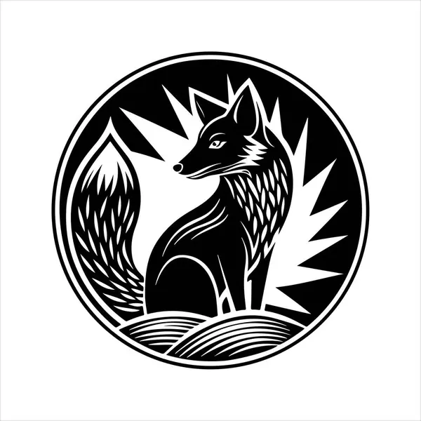 Beyaz arkaplan ile kırmızı tilki vektör sanat çizimi