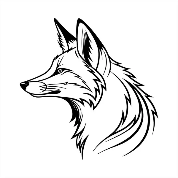 Beyaz arkaplan ile kırmızı tilki vektör sanat çizimi