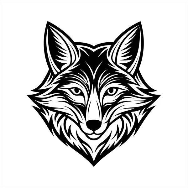 Beyaz arkaplan ile kırmızı tilki vektör sanat çizimi