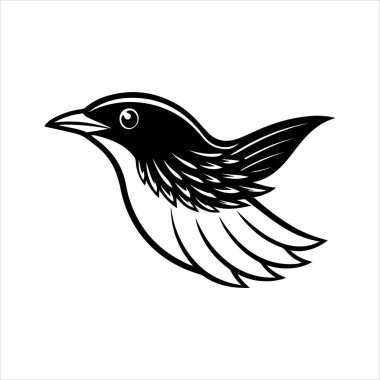 Avrupa sığırcık hattı sanat silueti vektör sanat illüstrasyonu