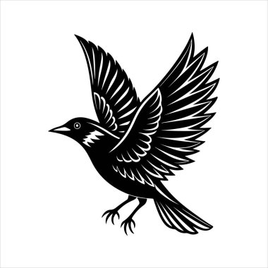 Avrupa sığırcık hattı sanat silueti vektör sanat illüstrasyonu