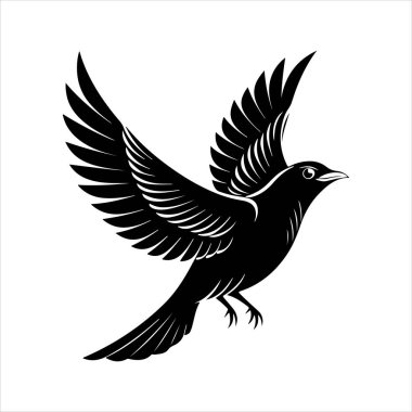 Avrupa sığırcık hattı sanat silueti vektör sanat illüstrasyonu