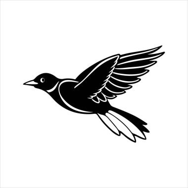 Avrupa sığırcık hattı sanat silueti vektör sanat illüstrasyonu