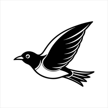 Avrupa sığırcık hattı sanat silueti vektör sanat illüstrasyonu