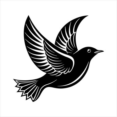 Avrupa sığırcık hattı sanat silueti vektör sanat illüstrasyonu