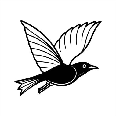 Avrupa sığırcık hattı sanat silueti vektör sanat illüstrasyonu