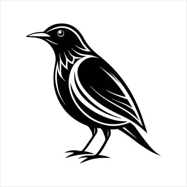 Avrupa sığırcık hattı sanat silueti vektör sanat illüstrasyonu