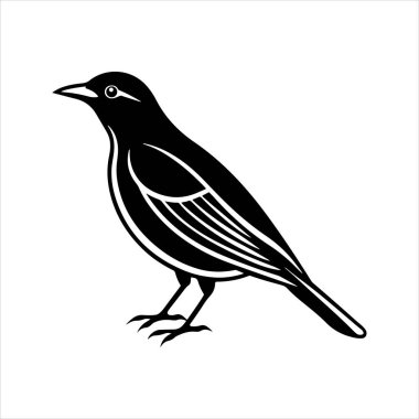 Avrupa sığırcık hattı sanat silueti vektör sanat illüstrasyonu