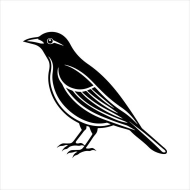 Avrupa sığırcık hattı sanat silueti vektör sanat illüstrasyonu